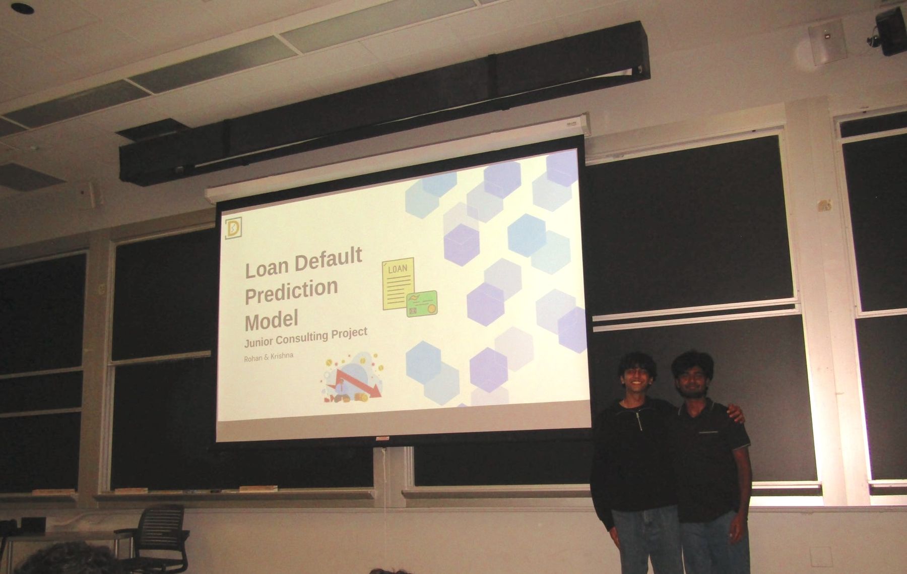 Krishna and Rohan presenting their Fall 2025 Junior Consultant Program final project